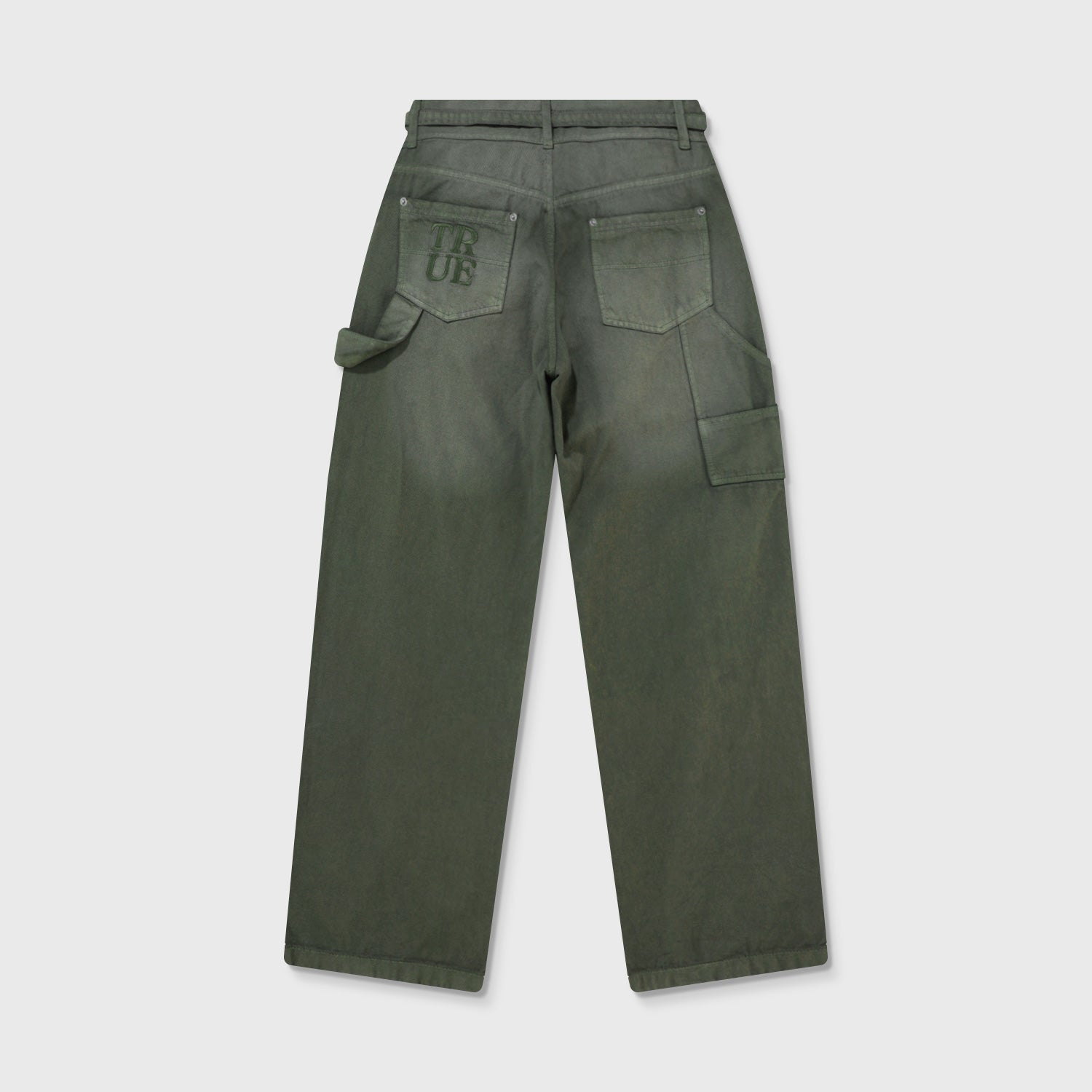 DIRTY-WASH PANTS - MILITARY GREEN