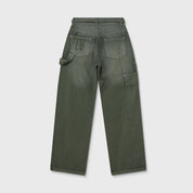DIRTY-WASH PANTS - MILITARY GREEN