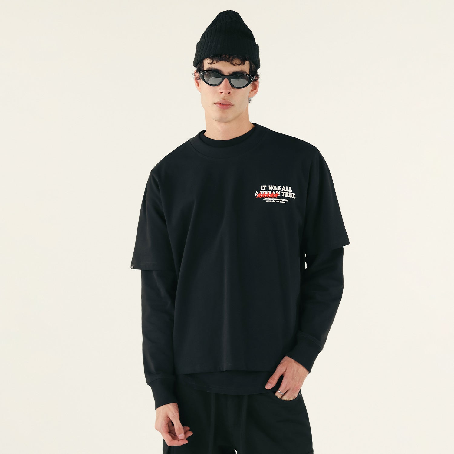 DREAM TRUE BOXY T-SHIRT - BLACK