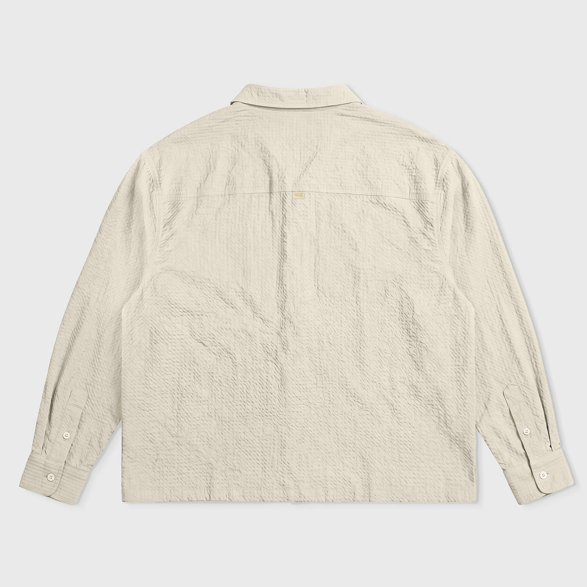 EMBROIDERED LS BOXY SHIRT - SAND