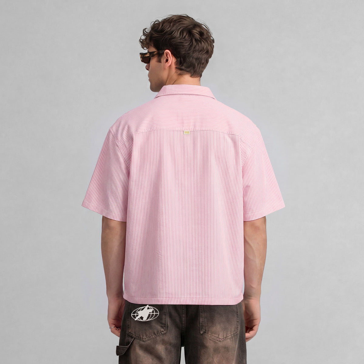 EMBROIDERED FLOWER BOXY SHIRT - PINK