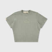WASHED FITTED RIBBED TOP - GRAY