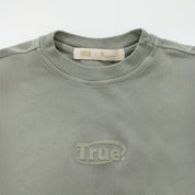 WASHED FITTED RIBBED TOP - GRAY