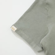 WASHED FITTED RIBBED TOP - GRAY