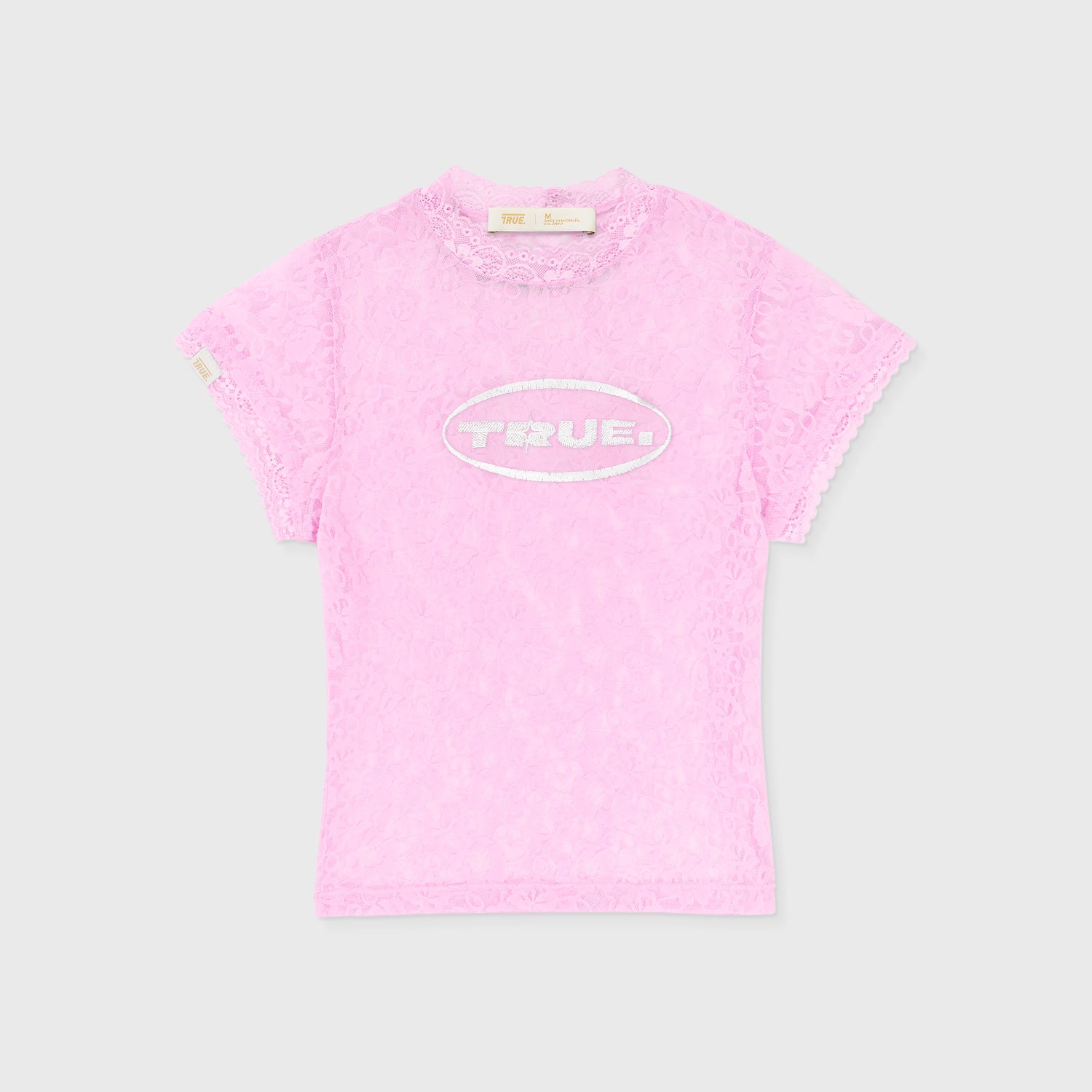 FLORAL LACE BABY TEE - PINK