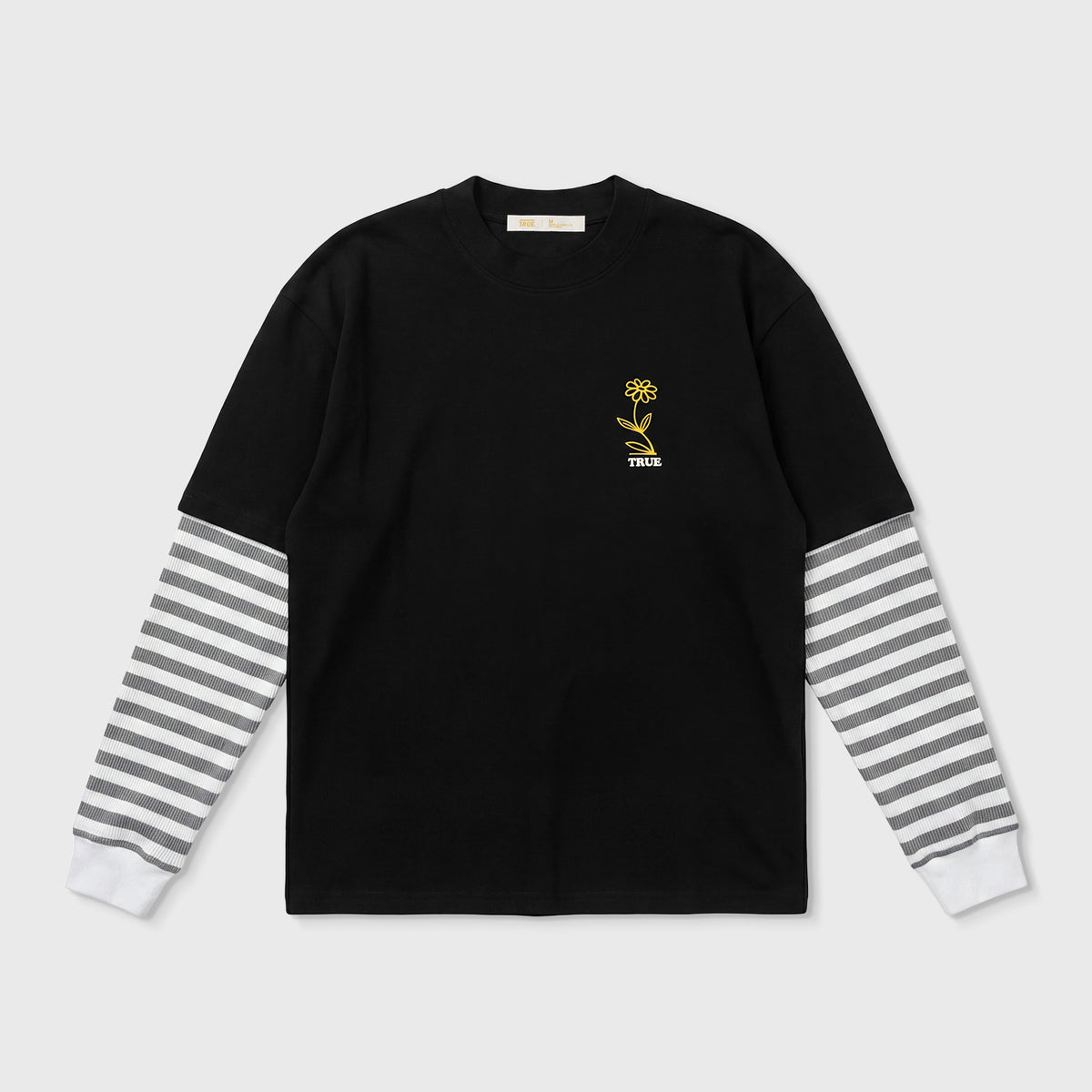 FLOWER BOXY LS - BLACK