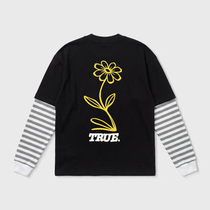 FLOWER BOXY LS - BLACK