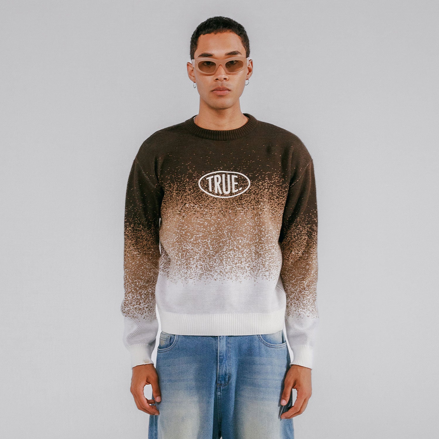 GRADIENT KNITTED PULLOVER - CREAM