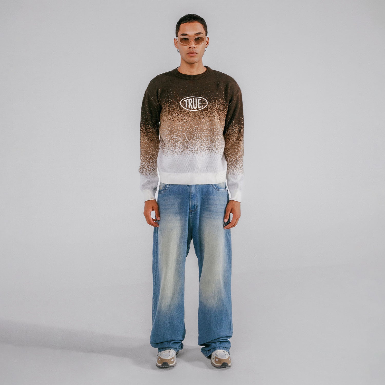 GRADIENT KNITTED PULLOVER - CREAM