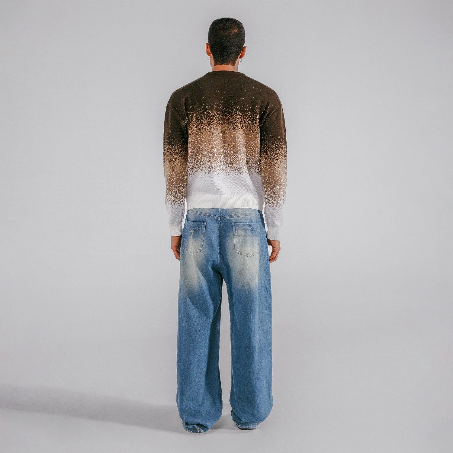 GRADIENT KNITTED PULLOVER - CREAM