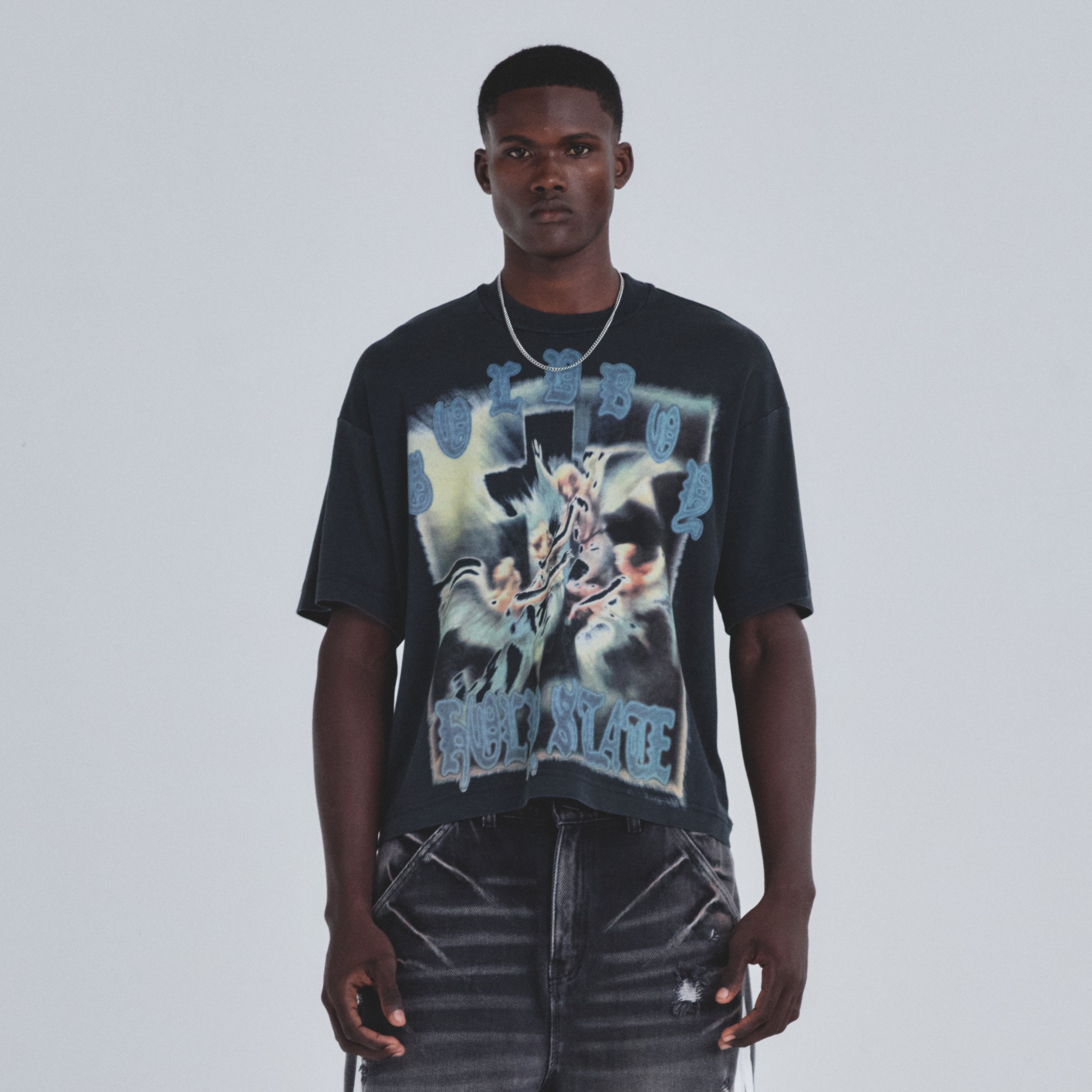 HOLY STATE DIVINITY BOXY FIT T-SHIRT - VINTAGE BLACK