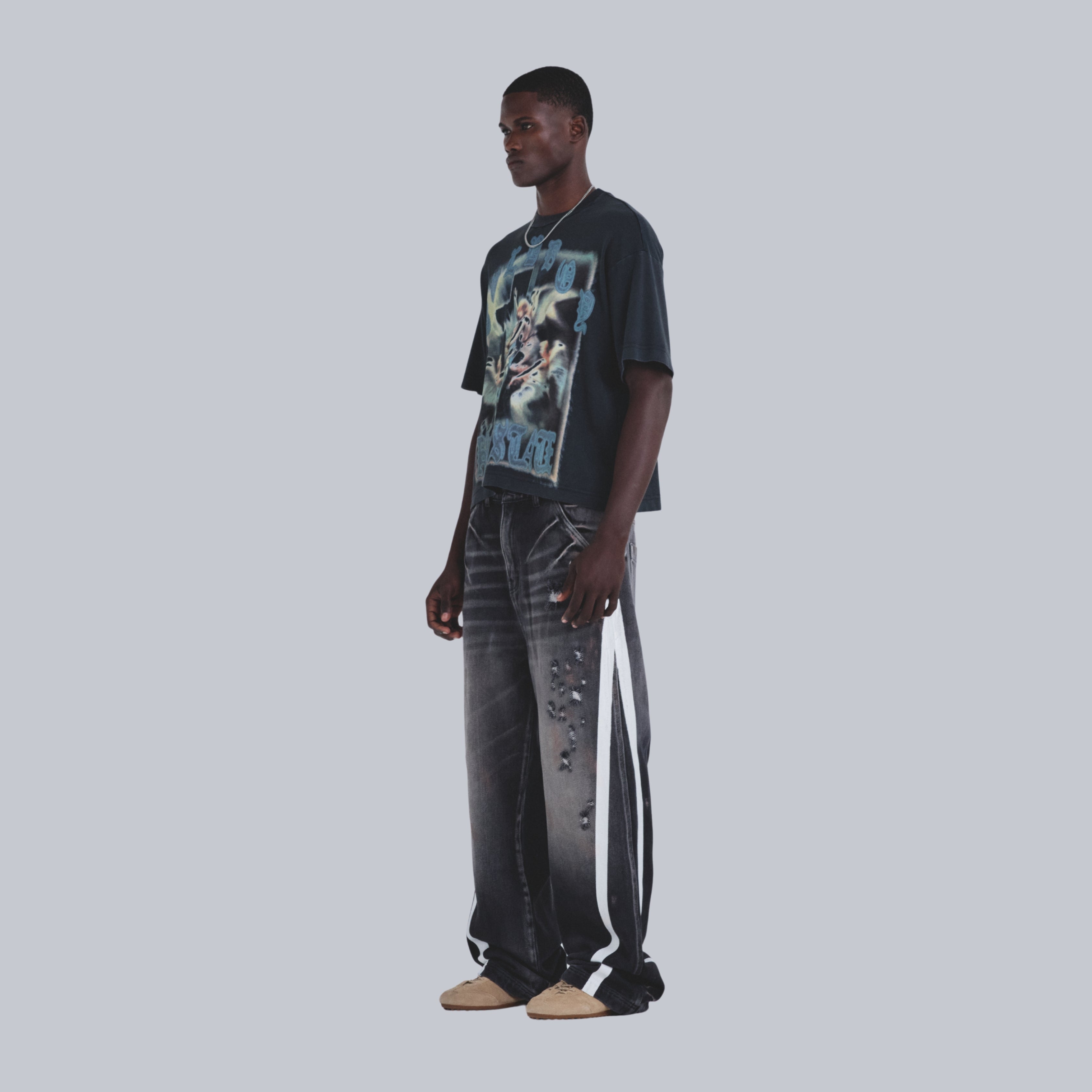 HOLY STATE DIVINITY BOXY FIT T-SHIRT - VINTAGE BLACK