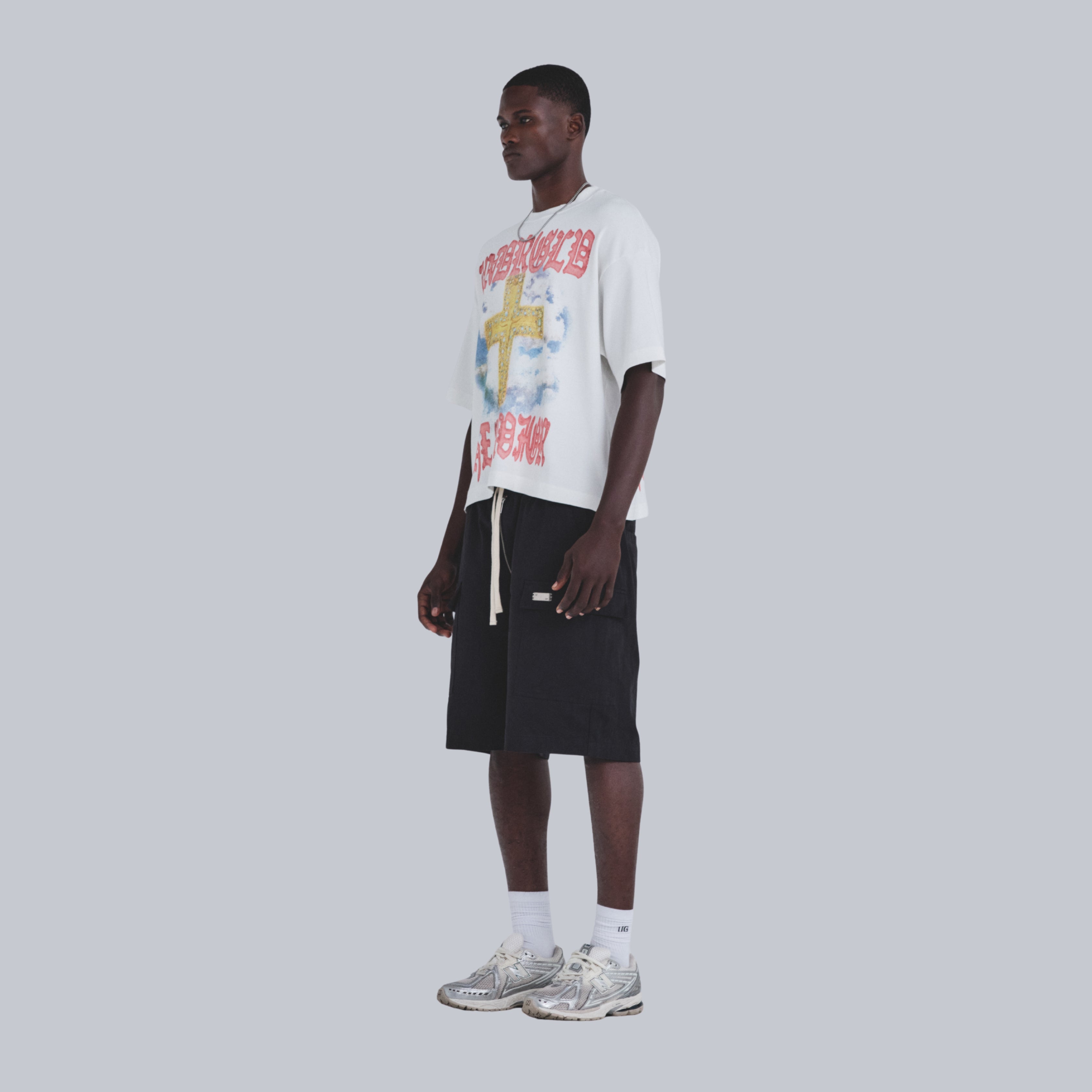 HOLY STATE THE SAVIOR BOXY FIT T-SHIRT - WHITE