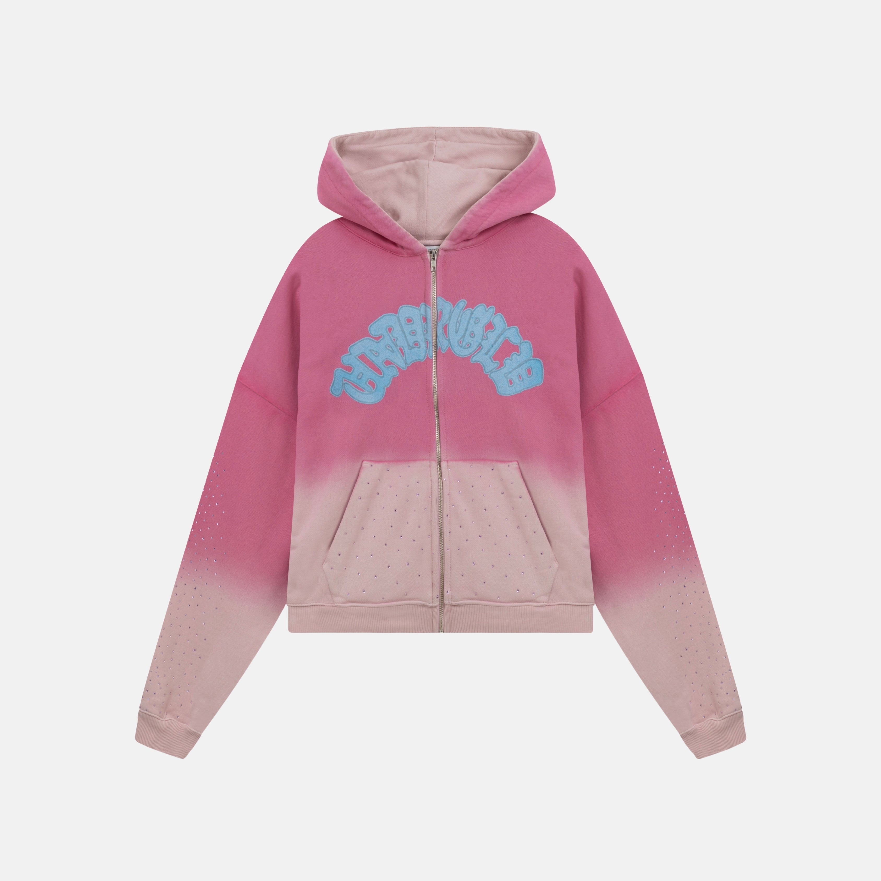 HOLY STATE UNDRGLD ZIP UP BOXY FIT HOODIE - FADED PINK