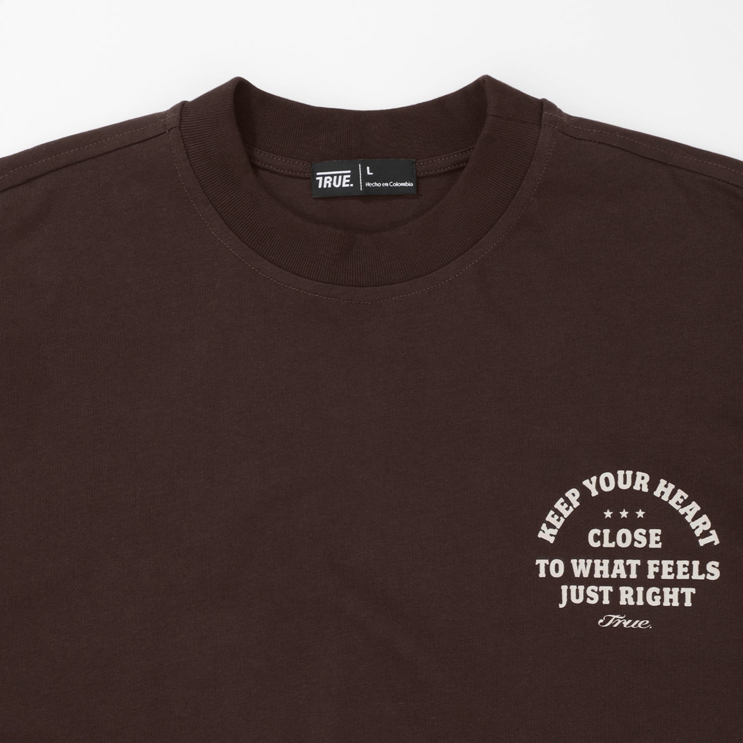HEART BOXY TEE - BROWN