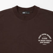 HEART BOXY TEE - BROWN