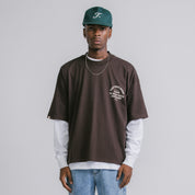 HEART BOXY TEE - BROWN