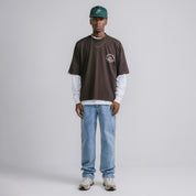 HEART BOXY TEE - BROWN