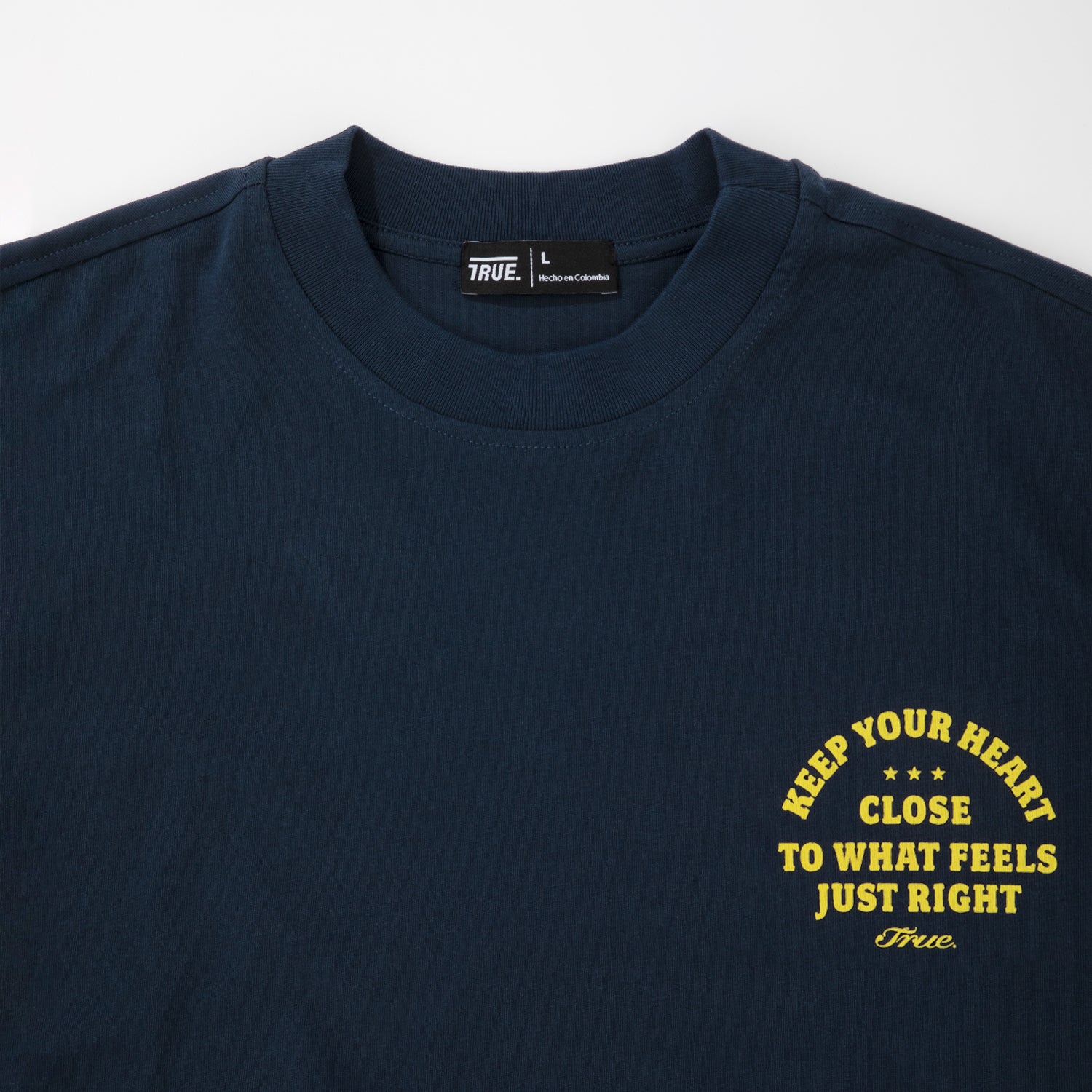 HEART BOXY TEE - NAVY BLUE