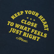 HEART BOXY TEE - NAVY BLUE
