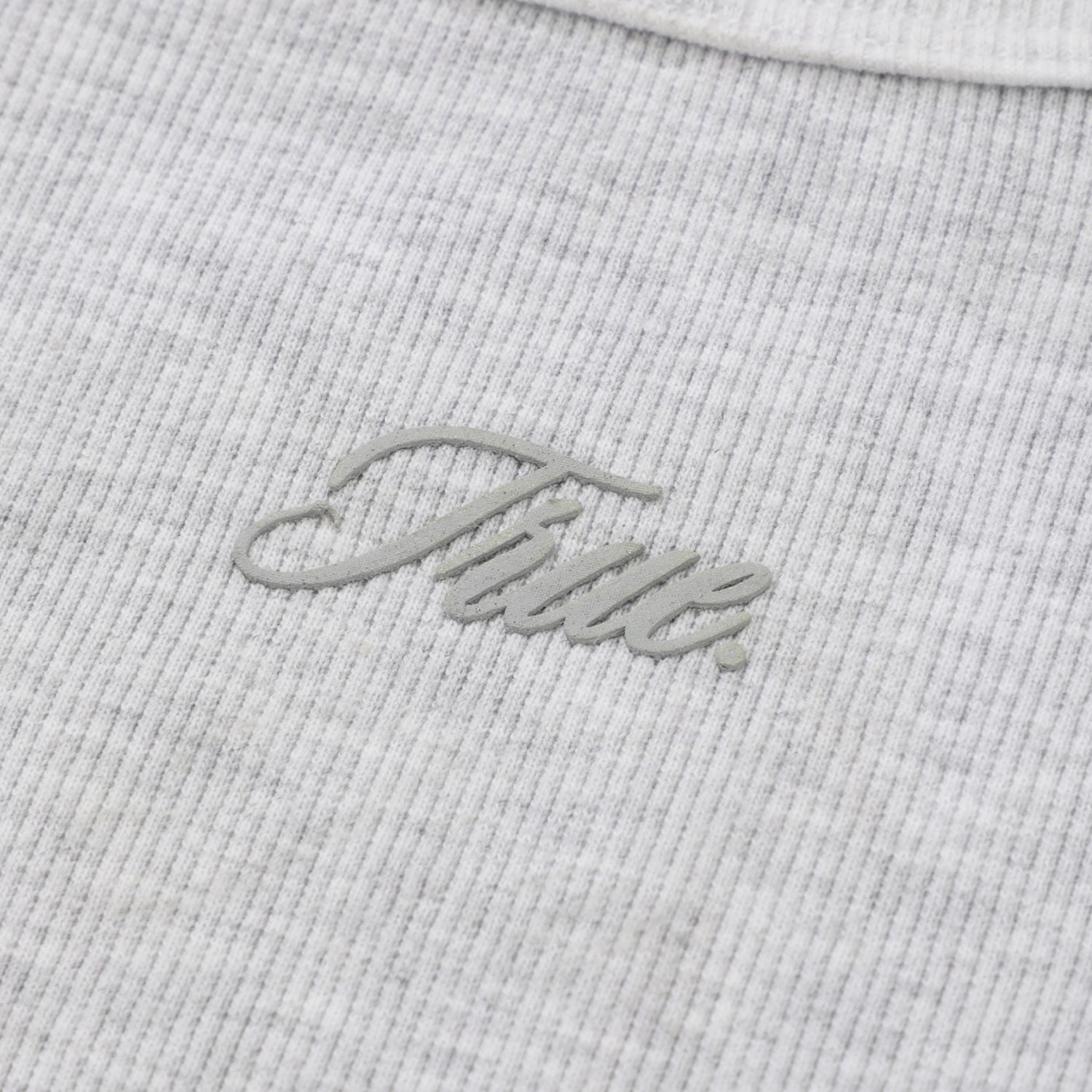 HIGH NECK RIBBED TOP - GRAY
