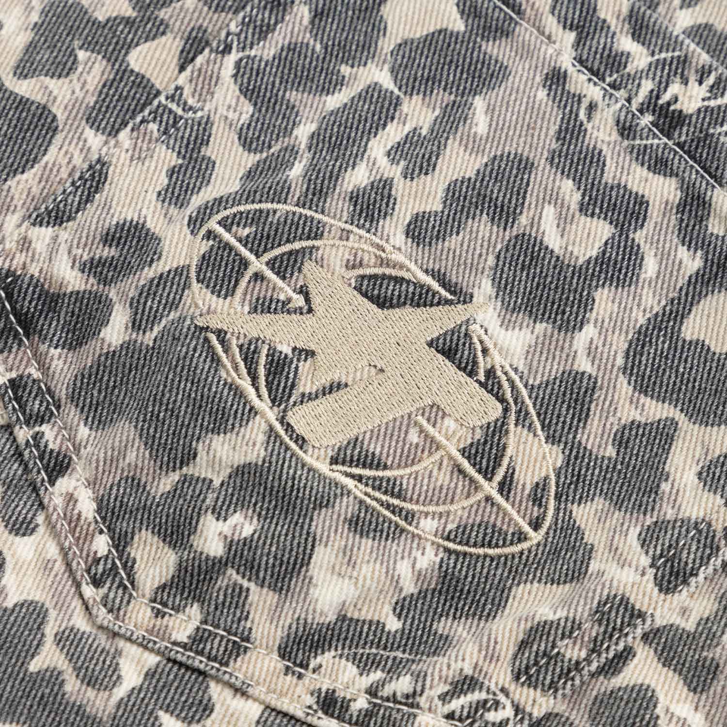 INTUITION LEOPARD CARGO JORTS - CAMEL