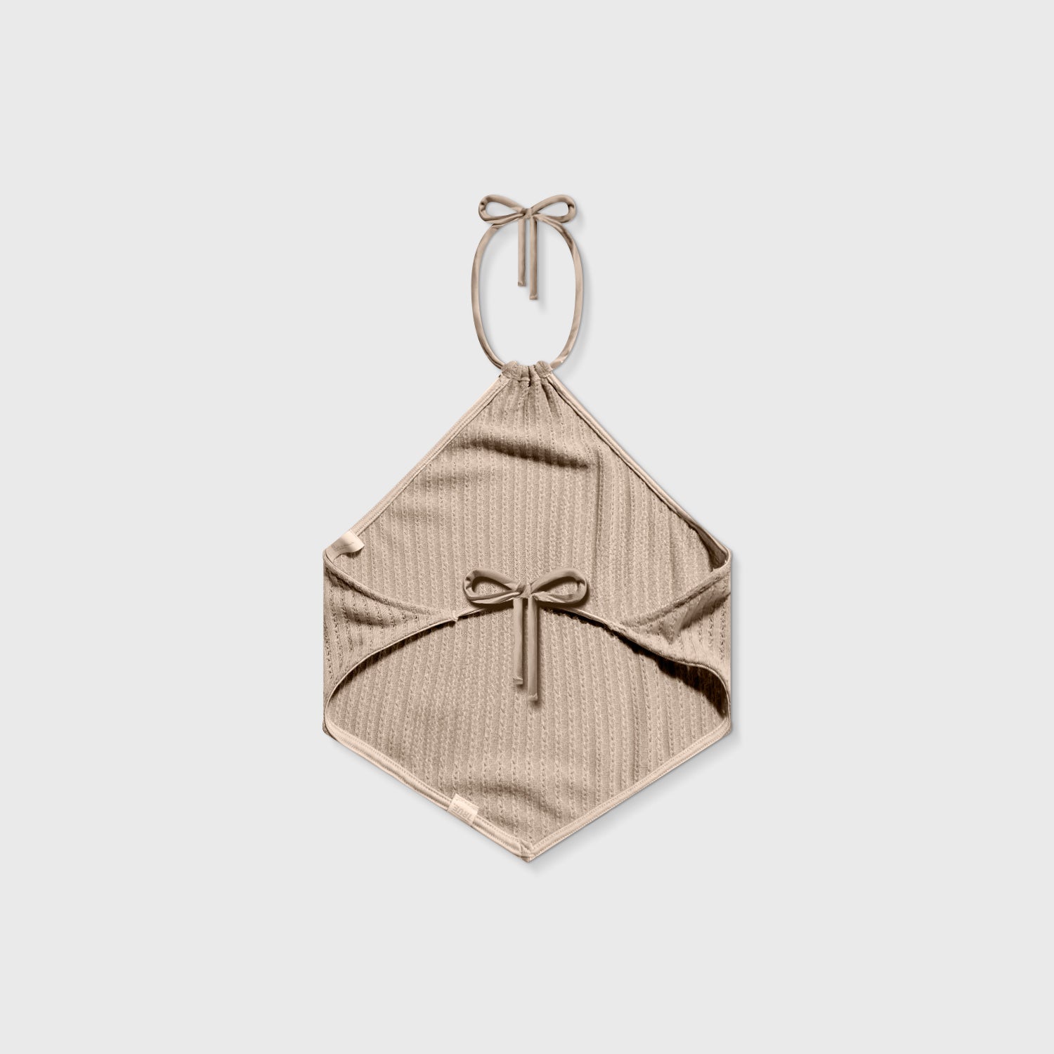 TEXTURE HALTER TOP - CAMEL