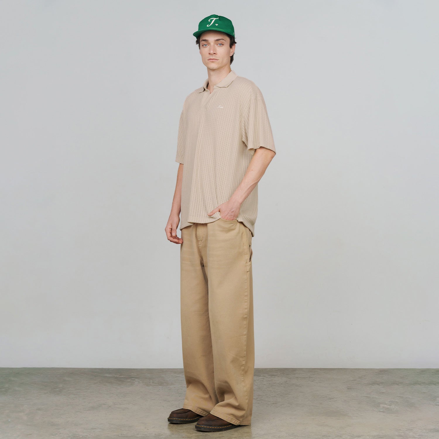 KNIT RESORT POLO - CAMEL