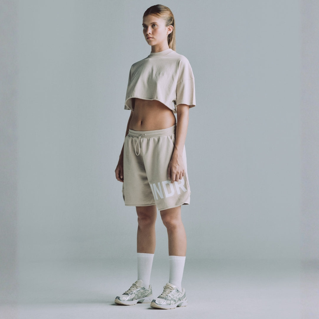 LINE LOGO CROP TOP - CREAM
