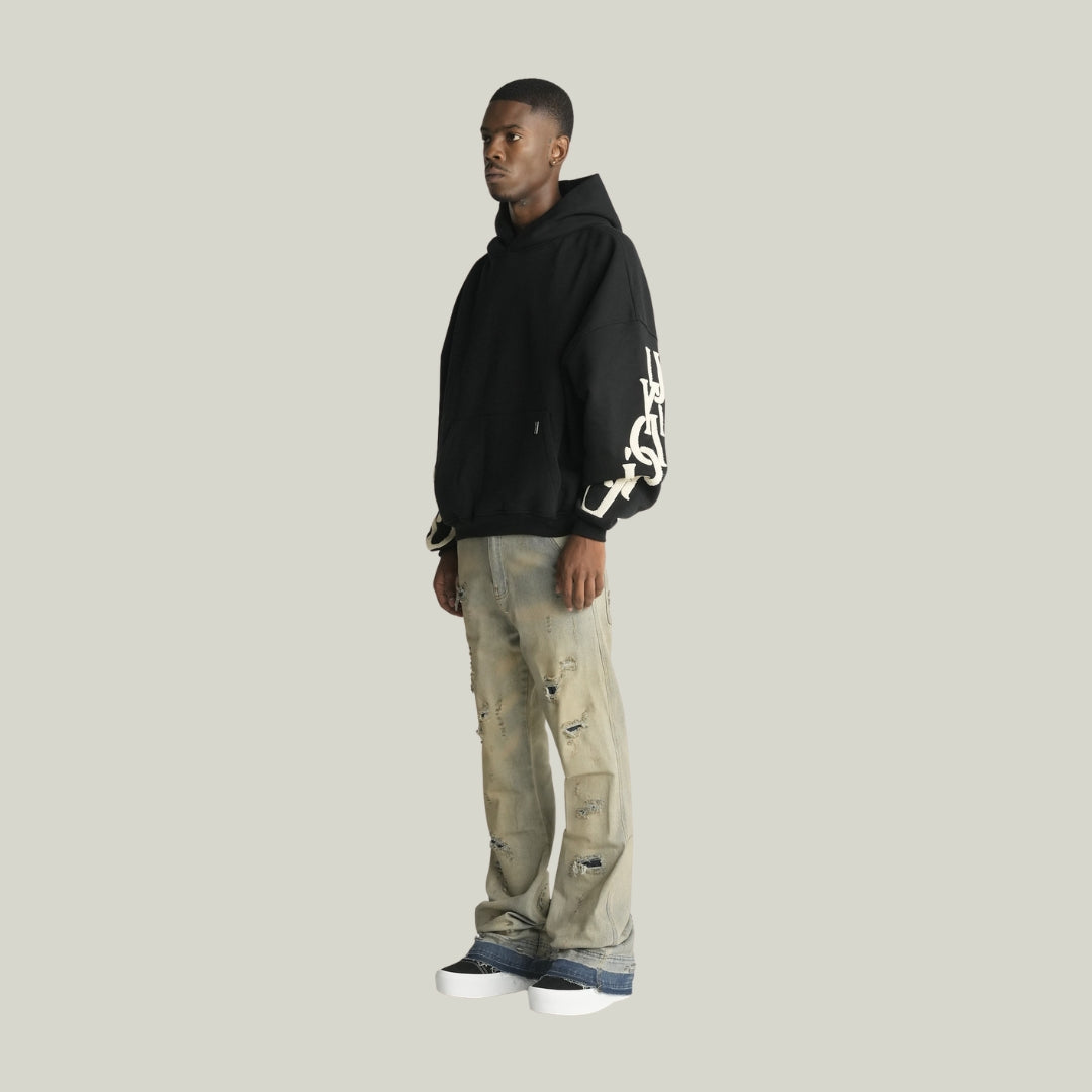 LINE UG CHAINED LOGO HOODIE - BLACK