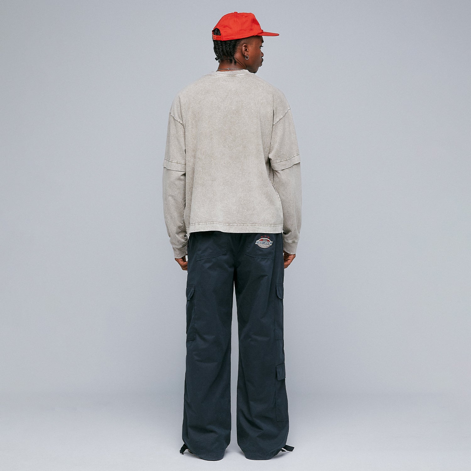 LOOSE FIT CARGO TROUSERS - NAVY BLUE
