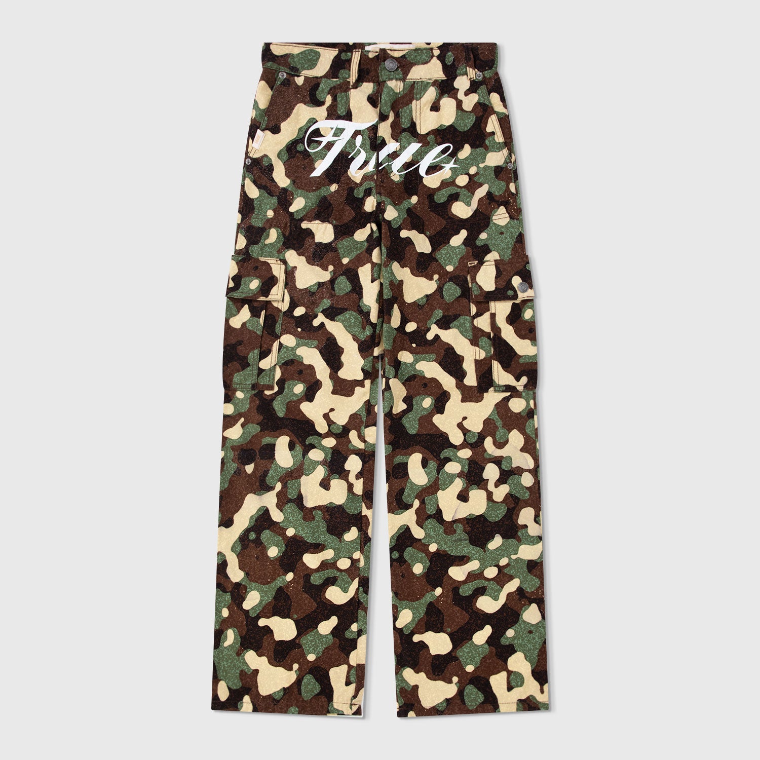 LOOSE STRAIGHT CAMO PANTS - GREEN
