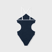 LOUNGE CUT-OUT BODYSUIT - NAVY BLUE