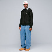 LOUNGE KNIT CREWNECK SWEATER - BLACK