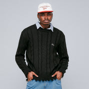 LOUNGE KNIT CREWNECK SWEATER - BLACK