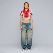 LOUNGE PRINTED DENIM PANTS - BLUE