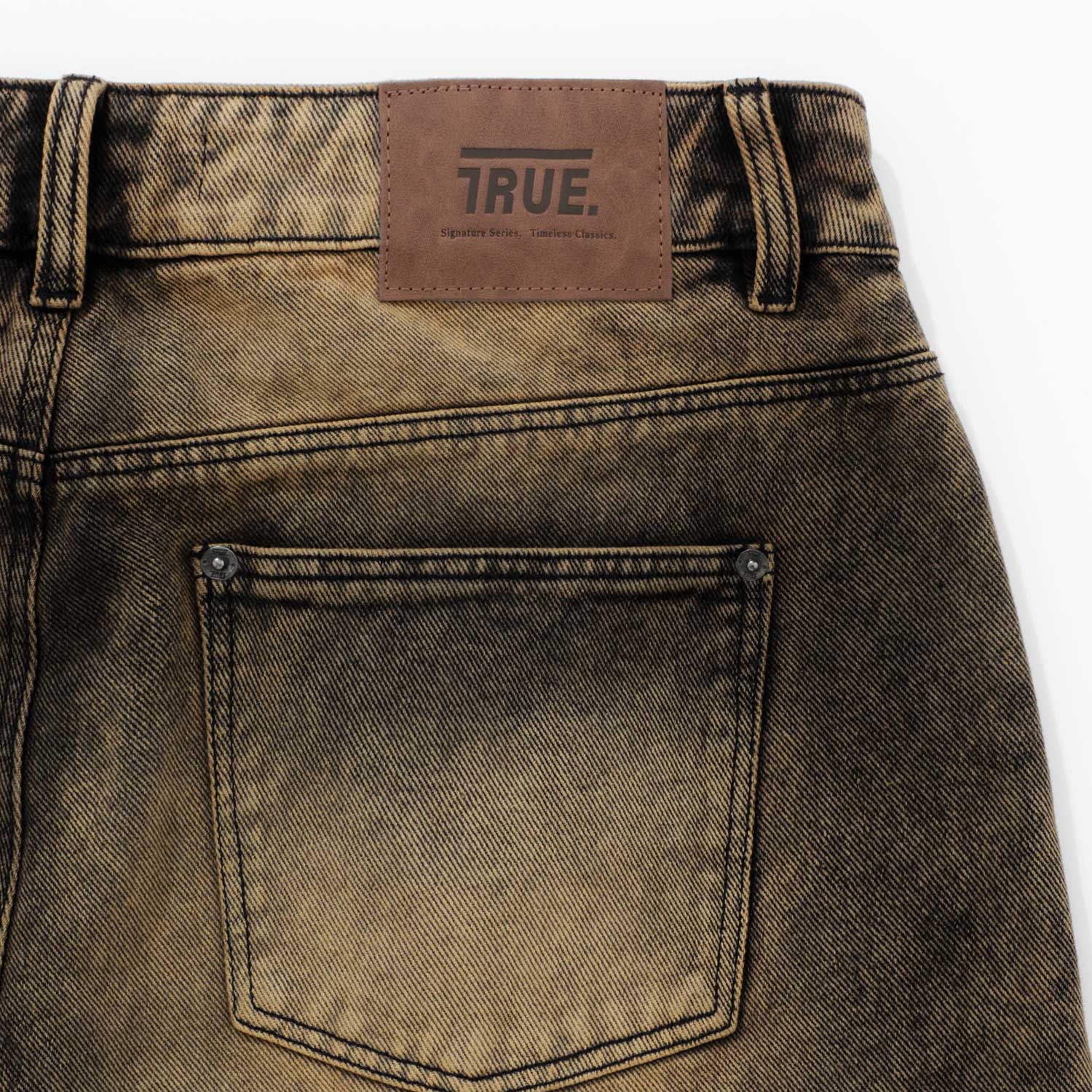 LOUNGE PRINTED DENIM PANTS - BROWN
