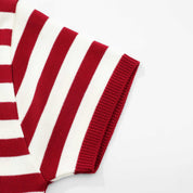 LOUNGE KNIT CROPPED POLO - RED