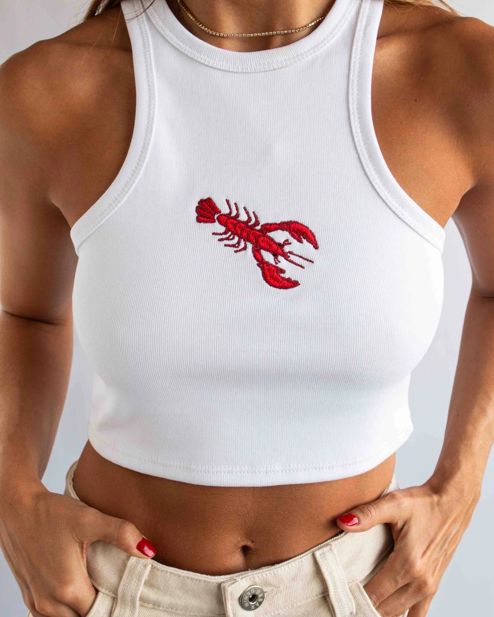 WHITE LOBSTER TANK TOP