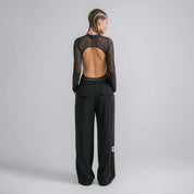 MESH PRINTED BODYSUIT - BLACK