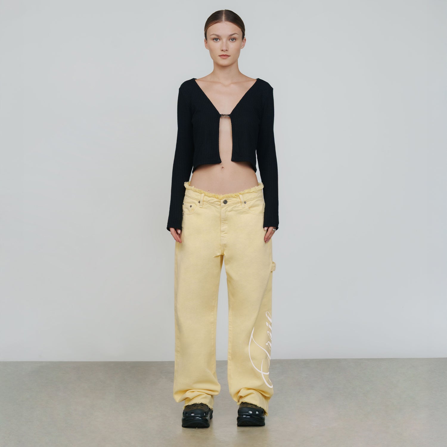 MID-RISE PANTS - BUTTER YELLOW