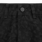 ANIMAL PRINT STRAIGHT LEG LASER PANT - BLACK