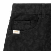 ANIMAL PRINT STRAIGHT LEG LASER PANT - BLACK