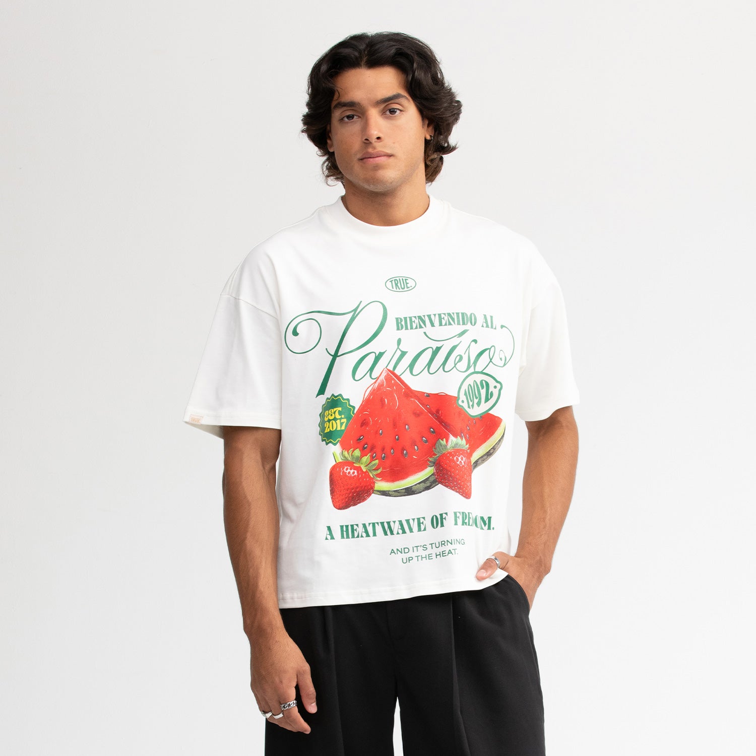 PARAÍSO BOXY TEE - CREAM