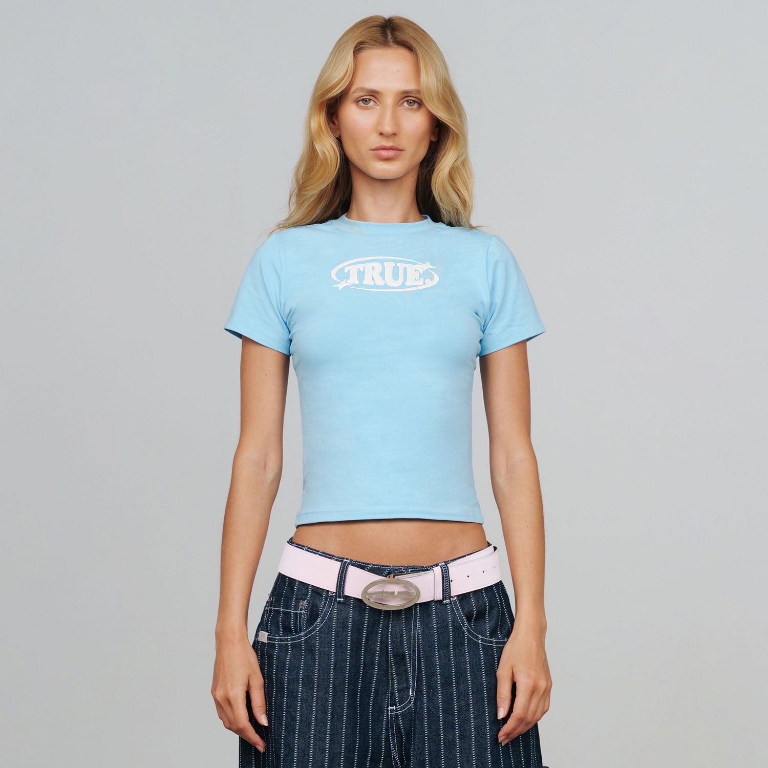 PASTEL FITTED TEE - BABY BLUE