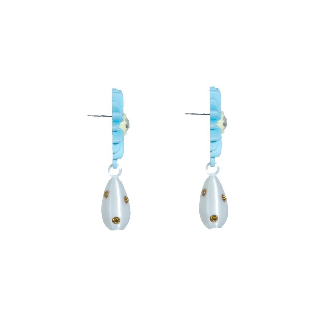 ARETES DE MARGARITA CON DIJE DE PERLA