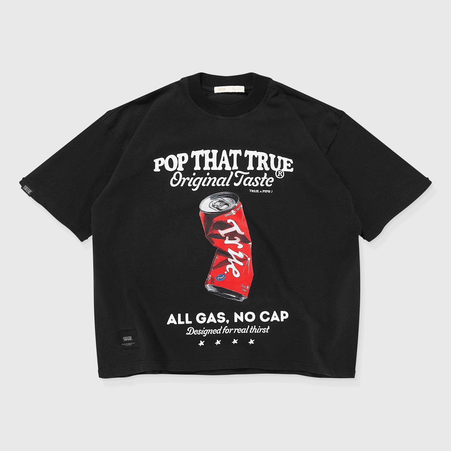 POP TASTE BOXY TEE - BLACK