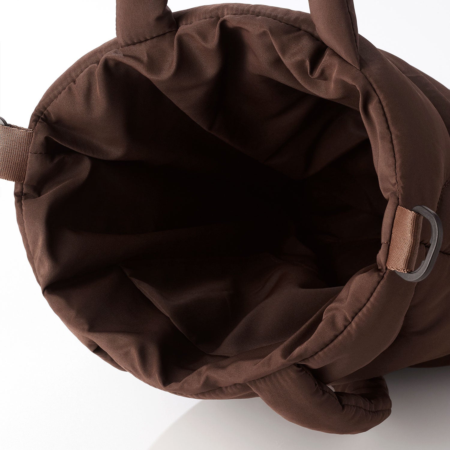 PUFFER SHOPPER BAG - BROWN