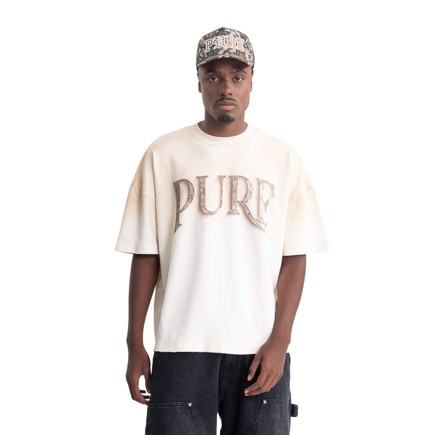 RUSTIC CREAM MONOGRAM T-SHIRT