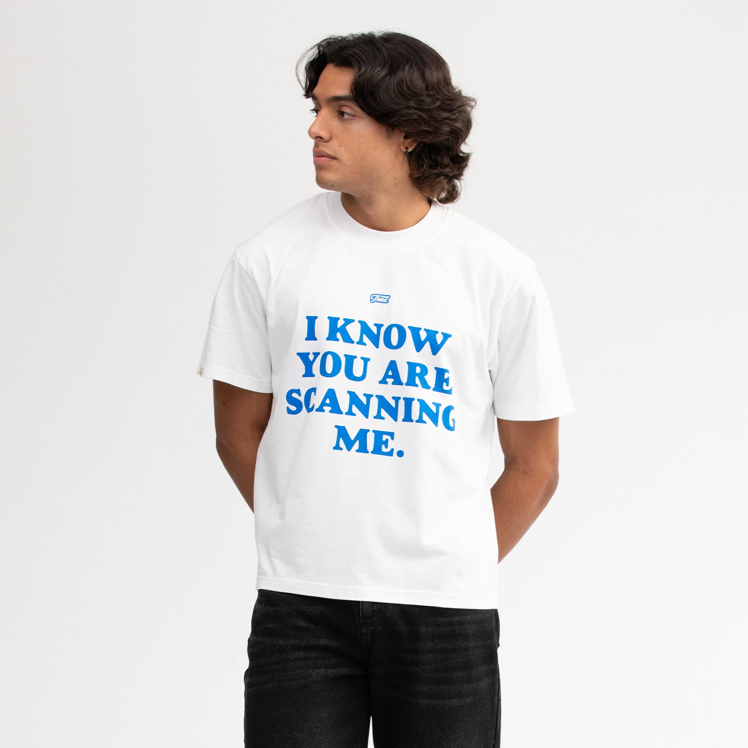 SCANNING CROPPED TEE - CREAM